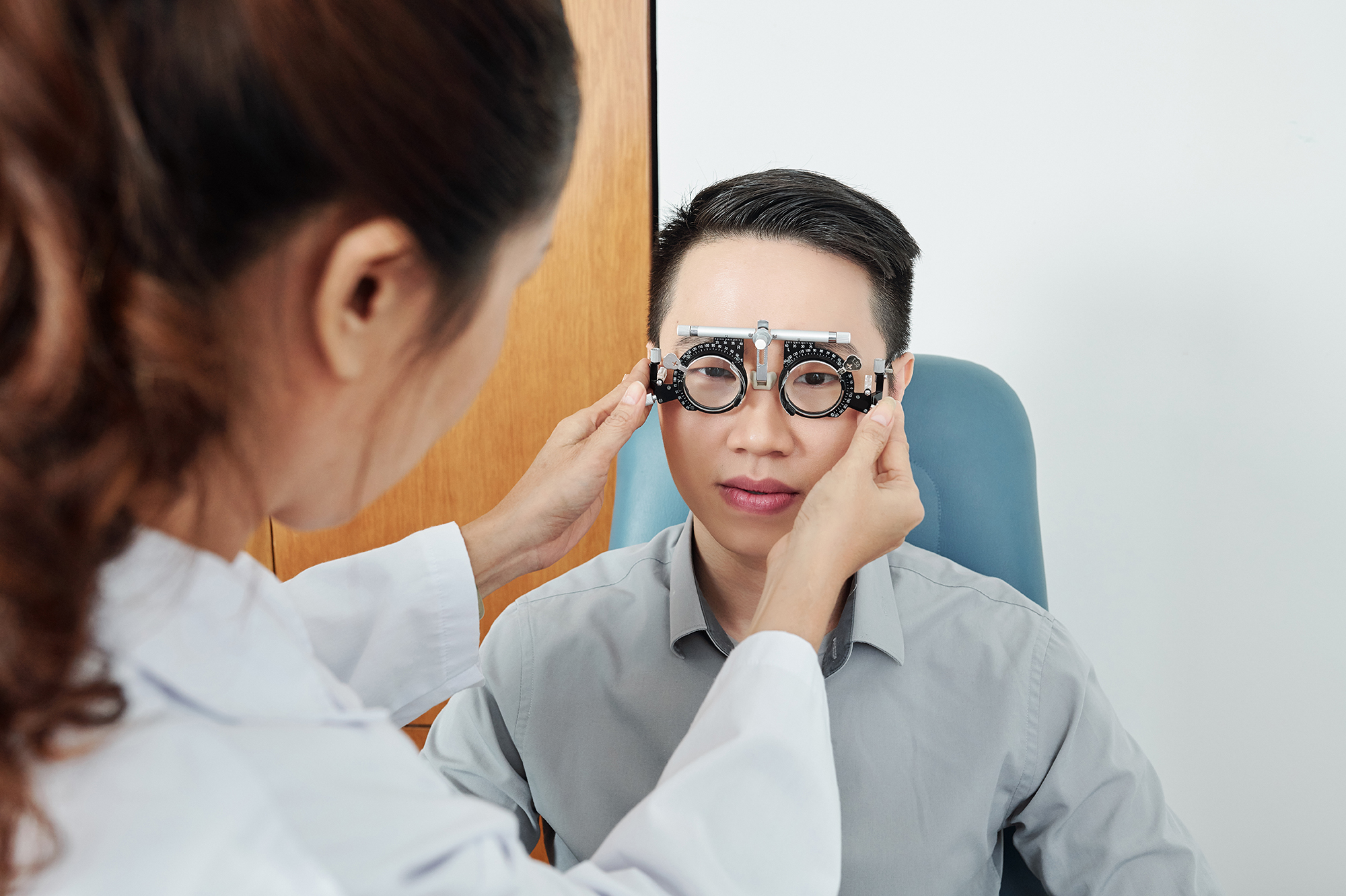 Man checking the eyesight at hospital Eye Disease Management and Treatment